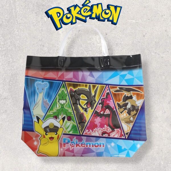 ポケモン プールバッグ ビーチバッグ ピカチュウ 新品未使用 トートバッグ 水泳教室 海 ビニールバッグ