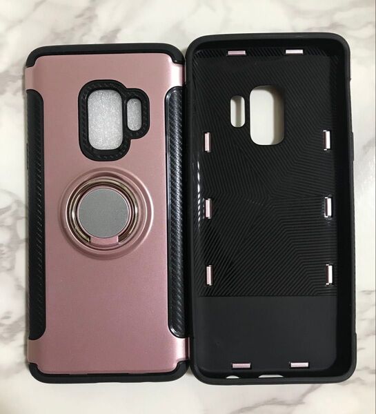 GalaxyS9 可愛い&かっこいい リング付き耐衝撃ケース ピンク