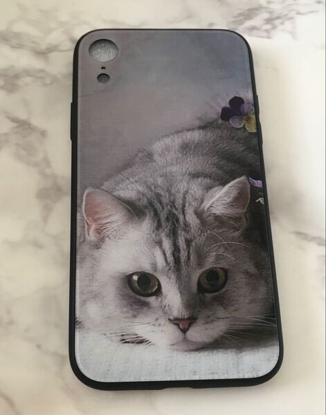 iPhoneXR 萌猫 可愛いねこちゃん♪薄型背面9Hガラスケース