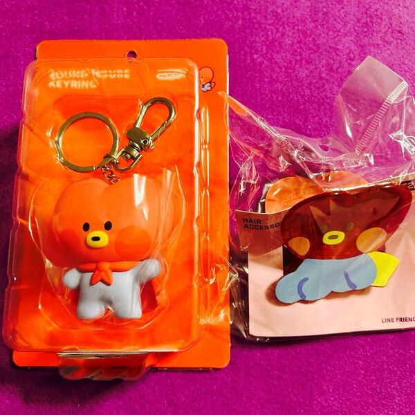 BT21 minini TATA 防犯ブザーキーリング、バンスクリップ 2個セット 新品未開封