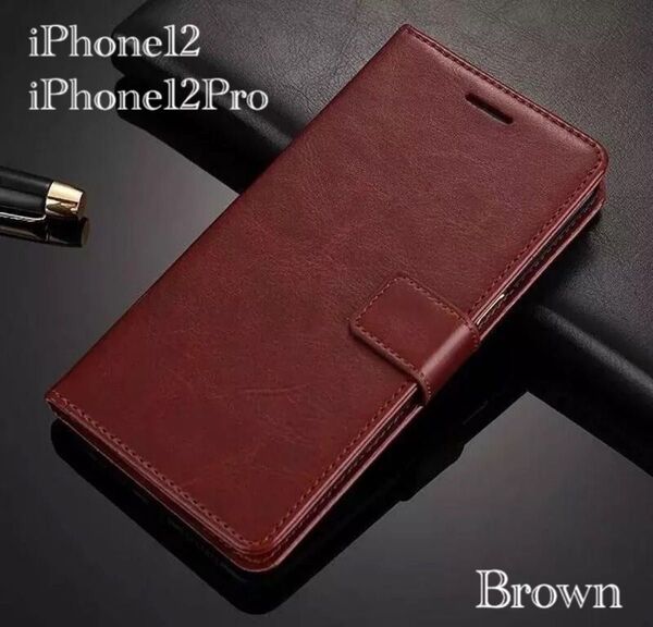 iPhone12 iPhone12Pro 手帳型ケース レザー 革 レザーケース ストラップ 液晶フィルム フォトフレーム