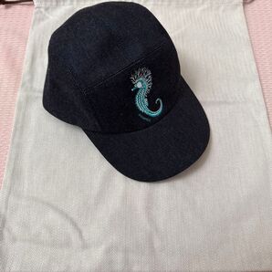 エルメスHERMESハット刺繍nevada デニムキャップ美品サイズ59