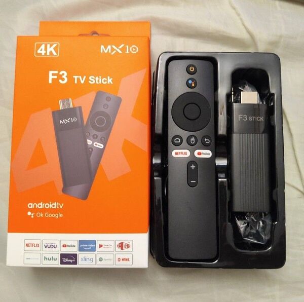 【新品】F3 Android TV stick Googleアシスタント搭載 TVでゲームやサブスクが楽しめます。
