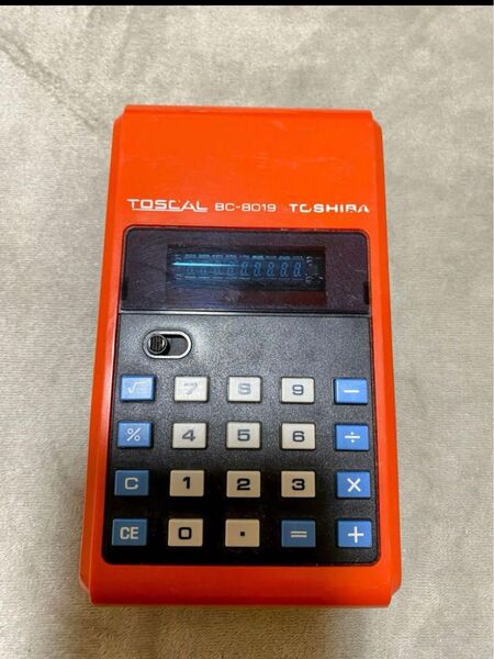 TOSCAL 電卓 BC-8019 レッド レトロ 東芝