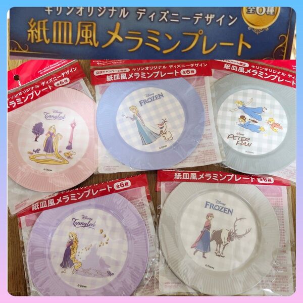 ディズニー プリンセス 皿 メラミンプレート プラスチック レジャー ノベルティ 景品 限定 非売品 バーベキュー まとめて 5枚
