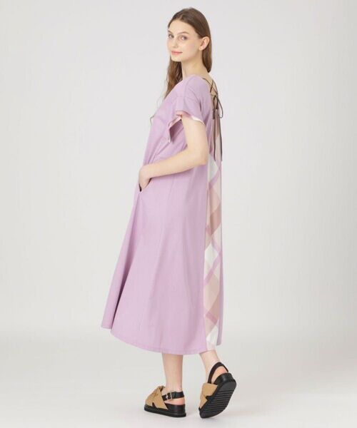 *美品【ブルーレーベルクレストブリッジ】ワンピース A ライン チェック M コンパクトクリアーポンチAラインワンピース