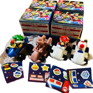 マリオカート8 デラックス ハッピーセット おもちゃ ミニカー シール マリオ キノピオ ピーチ クッパ 4個セット