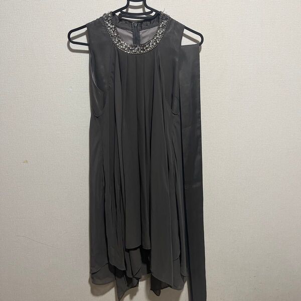 COMME CA ISM コムサ フレアワンピース ドレス ビジュー M