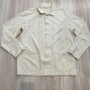UNIQLO ユニクロ ウォッシュジャージーワークジャケット L 白ジャケット