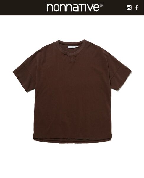 nonnative CLERK S/S T-NECK TEE COTTON JERSEY BROWN