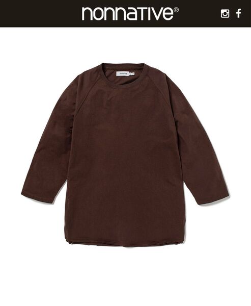 nonnative DWELLER Q/S TEE COTTON JERSEY BROWN 24SS