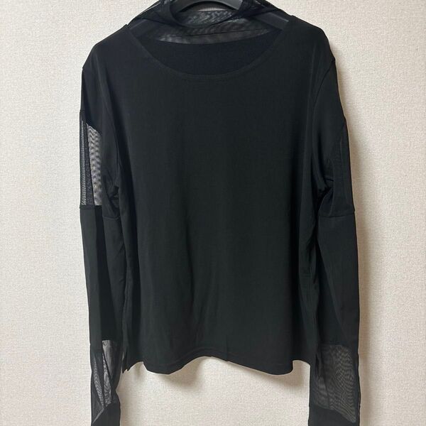 未使用 ハイネック 長袖Tシャツ カットソー シアー