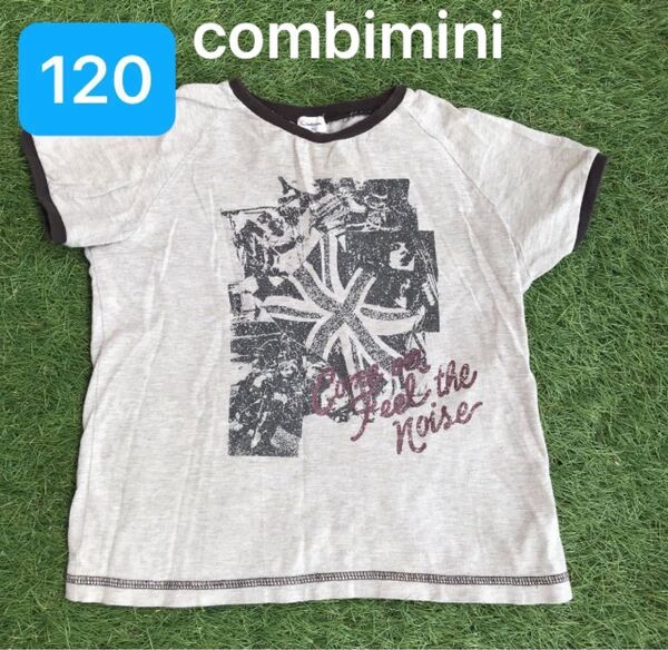 120 コンビミニ 半袖Tシャツ かっこいい 男の子 チャコールグレー 焦茶 半袖シャツ