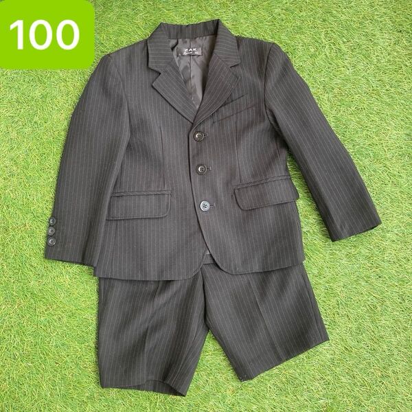100 ZAK ストライプスーツ 上下セット ジャケット パンツ おまけでシャツ2枚 黒 ストライプ