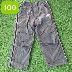 長ズボン 100 チャコールグレー 裏起毛 ウエストゴム ポケットあり