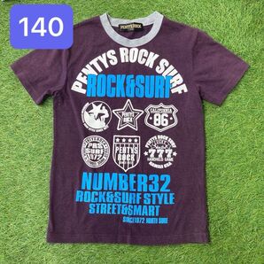 PENTY'S ROCK 140 半袖Tシャツ Tシャツ 半袖シャツ グラフィティ パープル 英字ロゴ