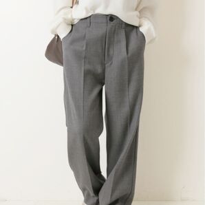 ハイブリッドダブルクロスワンタックパンツ スラックス スピックアンドスパン Spick&Span 36 グレー