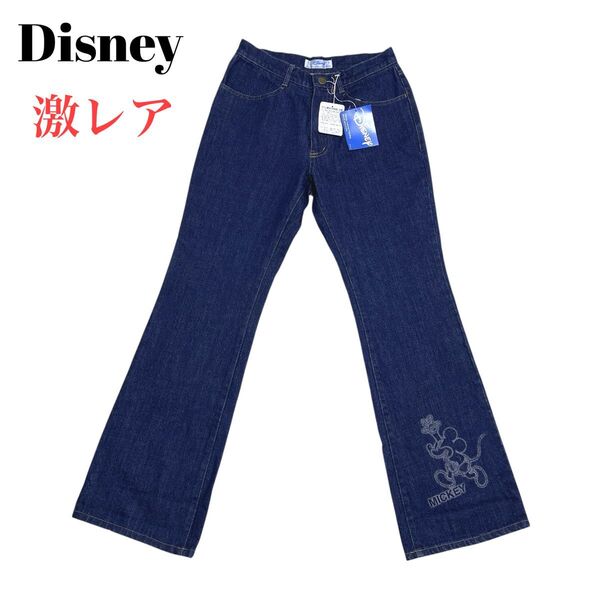 ★新品タグ付き Disney ディズニー フレアデニム ミッキーマウス 濃紺 S コットン100% 綿 リーバイス