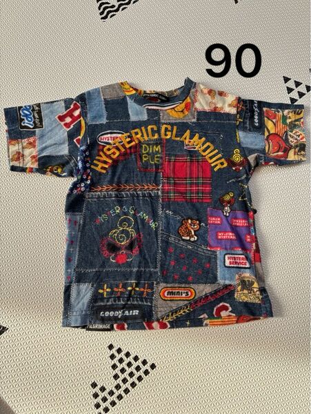 超美品 ヒステリックミニ パッチワーク風 Tシャツ 半袖 90