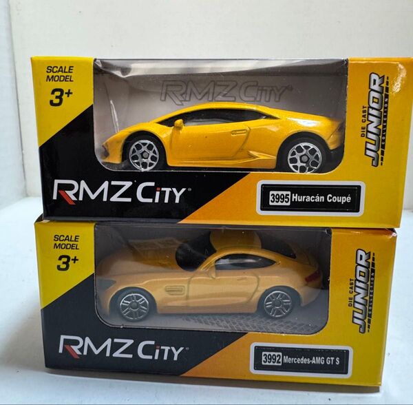 RMZ CITY ミニカー 2個セット ランボルギーニ ウラカン メレセデスベンツ AMG GT S
