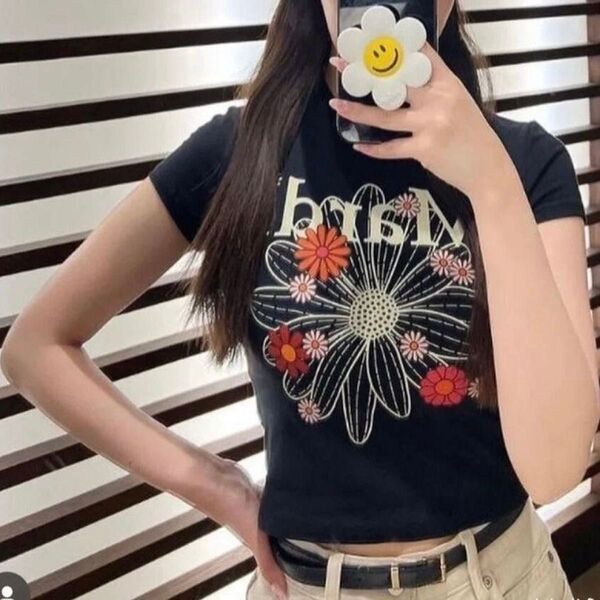 マルディメクルディ Mardi Mercredi Tシャツ 黒 おしゃれ 半袖 ロゴtシャツ