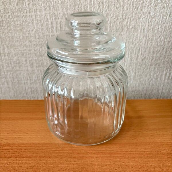 蓋付きガラス瓶 昭和レトロ 保存瓶 保存容器 キャニスター クッキージャー キャンディーポット ソーダガラス パンプキンジャー