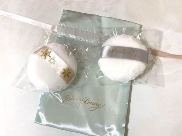 資生堂 Snow Beauty スノービューティー パフ 2個 巾着 ポーチ セット
