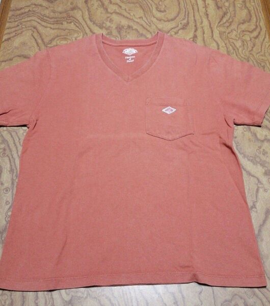 DANTON VネックTシャツ レッド M