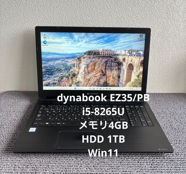 東芝dynabook EZ35/PB i5-8265U メモリ4GB HDD1TB Win11 #5996