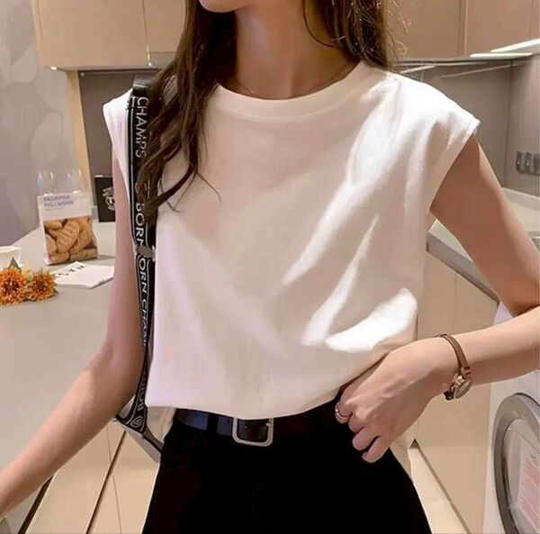 白Tシャツ 無地 フレンチスリーブ ゆったり 夏 体型カバー シンプル オシャレ ホワイト トップス 半袖 おしゃれ かわいい
