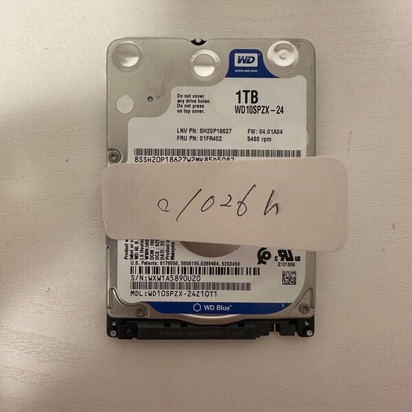 2.5インチ HDD 1TB 1026時間
