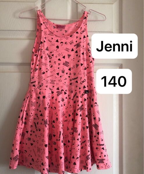 Jenni ジェニィ ワンピース ピンク 140 ノースリーブワンピース 夏ワンピ 蛍光 ネオンカラー ポケット