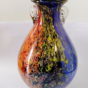 工芸品ガラス 大型花瓶KAMEI GLASS 美しいガラス花瓶KAMEI レトロ 花入