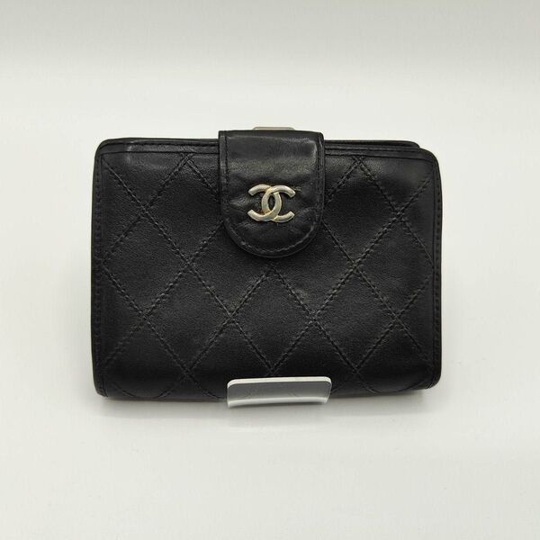 CHANEL ビコローレ 二つ折り財布 レザー キャビアスキン ビコローレ