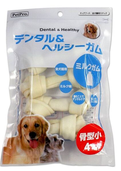 ペットプロ デンタル&ヘルシーガム ミルクガム 骨型小 ( 4本入 )/ ペットプロ(PetPro)*10点