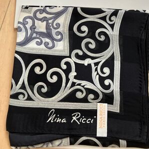 Nina Ricci スカーフ シルク100% ブラック系
