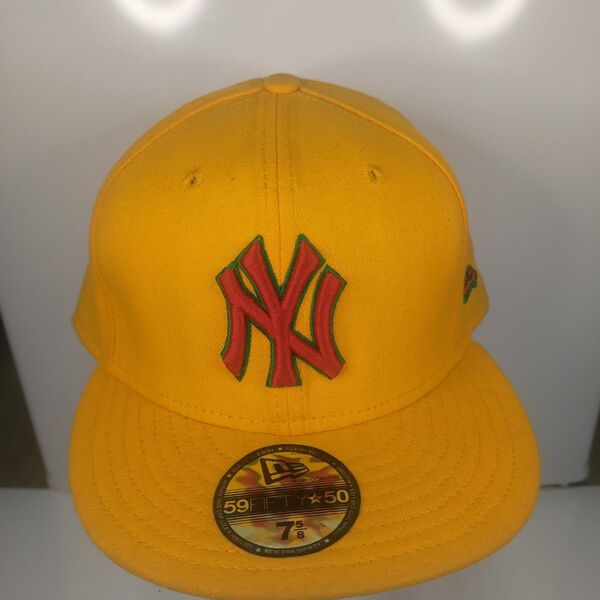 new era キャップ 59fifty ヤンキース 7 5/8 USA製 大谷 イエロー 黄 イチロー 帽子 ニューエラ MLB