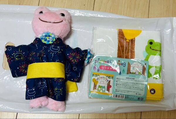 【まとめ割有】新品 かえるのピクルスpickles the frog ぬいぐるみとハンドタオルセット