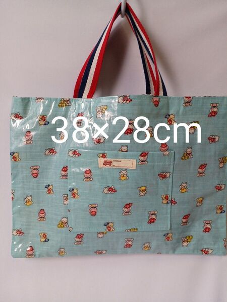 ラミネート生地の手提げかばん★ハンドメイド★ネコ柄