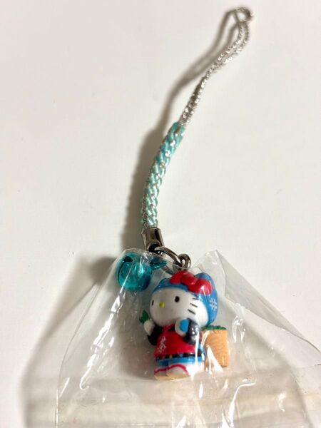ハローキティ ご当地キティ 静岡 茶摘み キティ 茶 根付け ストラップ キーホルダー キティ 平成 レトロ
