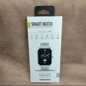 新品 グリーンハウス GH-SMWA-SV 各種センサーで健康管理をサポートする着せ替えベルト付きスマートウォッチ シルバー