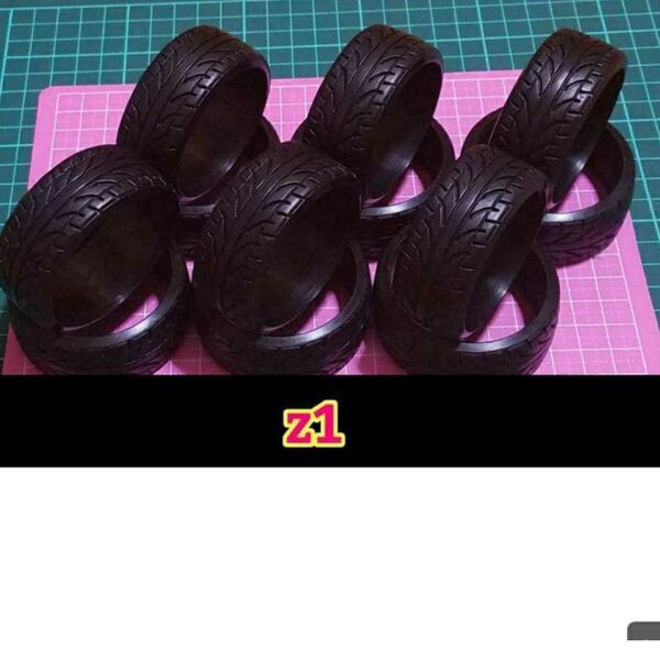 リアルトレッドパターン ③ ドリフト タイヤ 3台分 ラジコン ホイール YD-2 ドリパケ TT01 TT02 などに