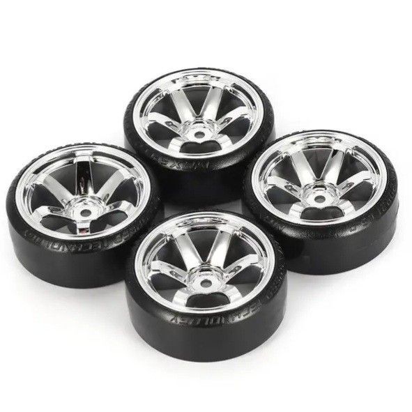 ◆銀色メッキ◆ ドリフト タイヤ ホイール ラジコン TT01 TT02 ドリパケ YD-2 GRK RAYS ヨコモ TE37