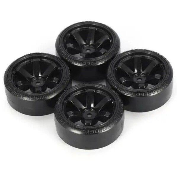 ◆ブラック◆ ドリフト タイヤ ホイール ラジコン TT01 TT02 ドリパケ YD-2 GRK RAYS ヨコモ TE37