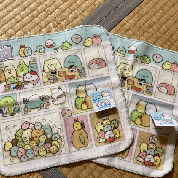 サンエックス すみっコぐらし ミニタオル 2枚 ハンドタオル 綿100