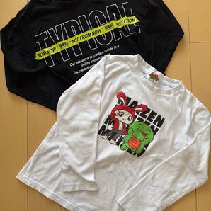【3枚セット】150㎝ 男の子 まいぜんシスターズ 長袖Tシャツ 、黒ロゴ入り 長袖Tシャツ 160㎝男の子 CONVERSE