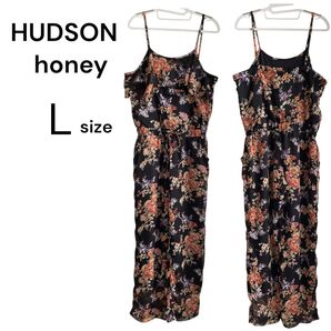 HUDSON honey 花柄 オールインワン 総柄 フラワープリント ボタニカル柄 Lサイズ リゾート マタニティ