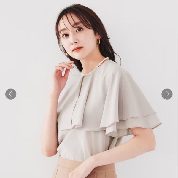 アンタイトル ケープ シフォン ブラウス カットソー 23区 シャツ