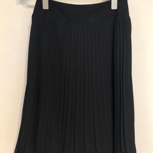【カールパークレーン】ネイビー ひざ丈プリーツスカート M オフィスカジュアル