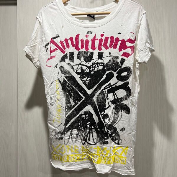 ONE OK ROCK 2017 Ambitions ライブ Tシャツ ホワイト ダメージ加工